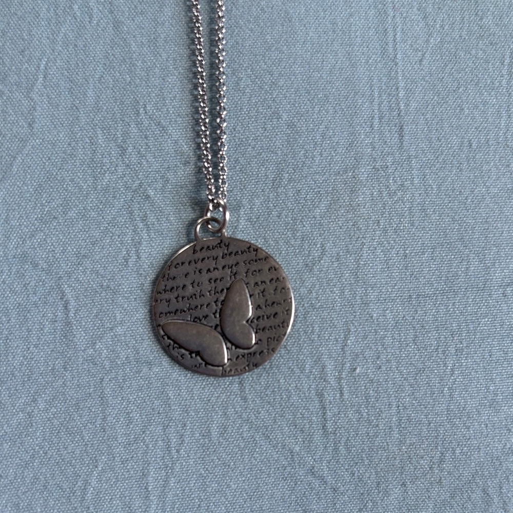 Sterling Silver Butterfly Pendant Necklace